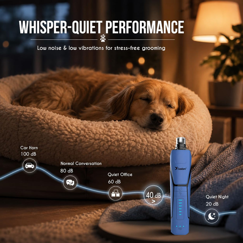 Quiet Rechargeable Dog Nail Grinder with LED Light D73606