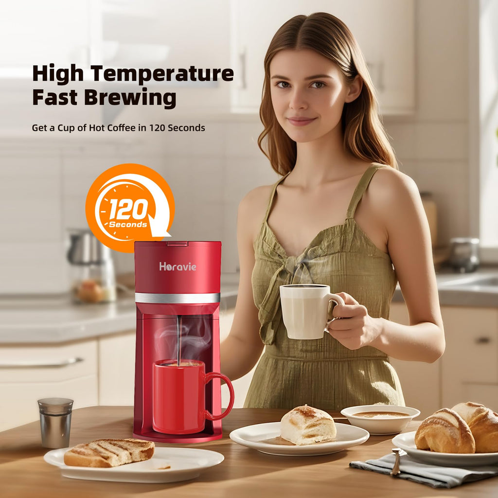 Single Serve Coffee Maker for K Cup and Grounds H8717