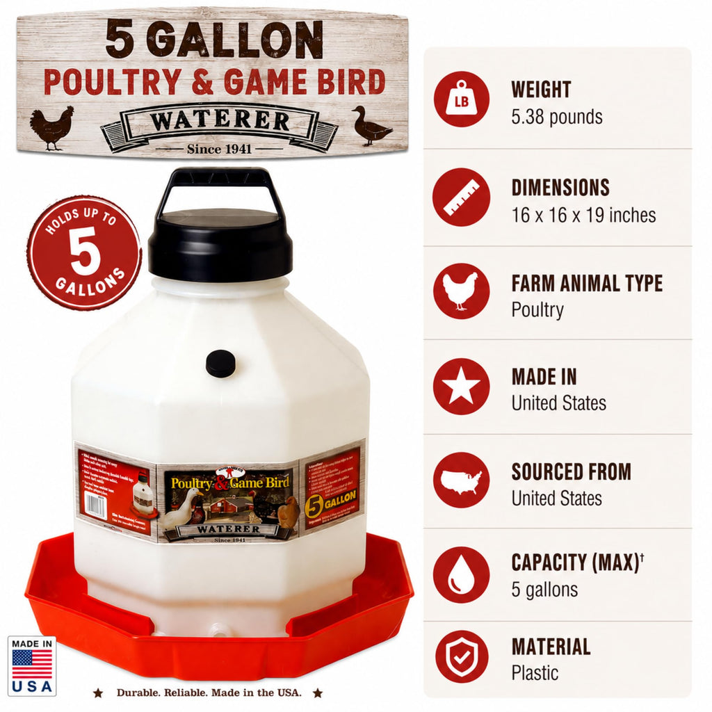 5 Gallon Translucent Plastic Poultry Waterer C772775