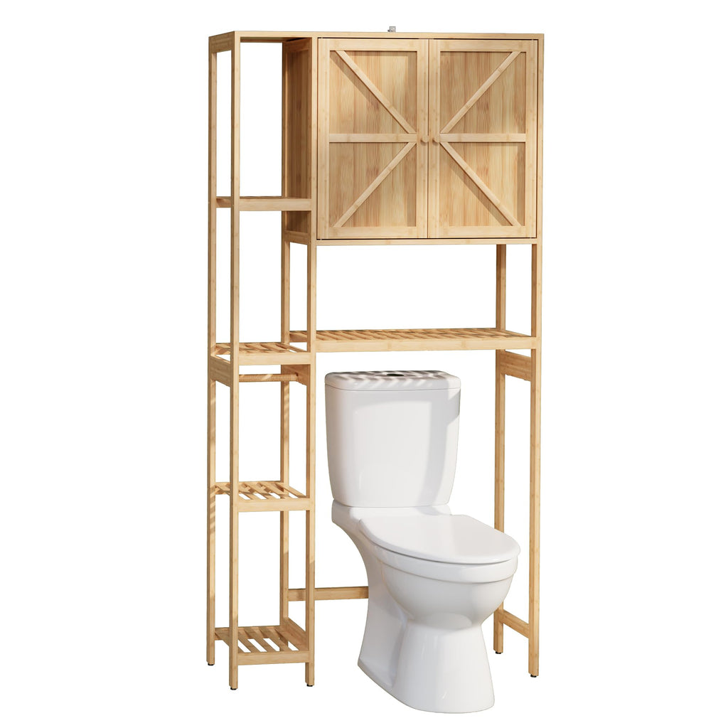 Bamboo Over-the-Toilet Storage Cabinet with Shelves Q892669