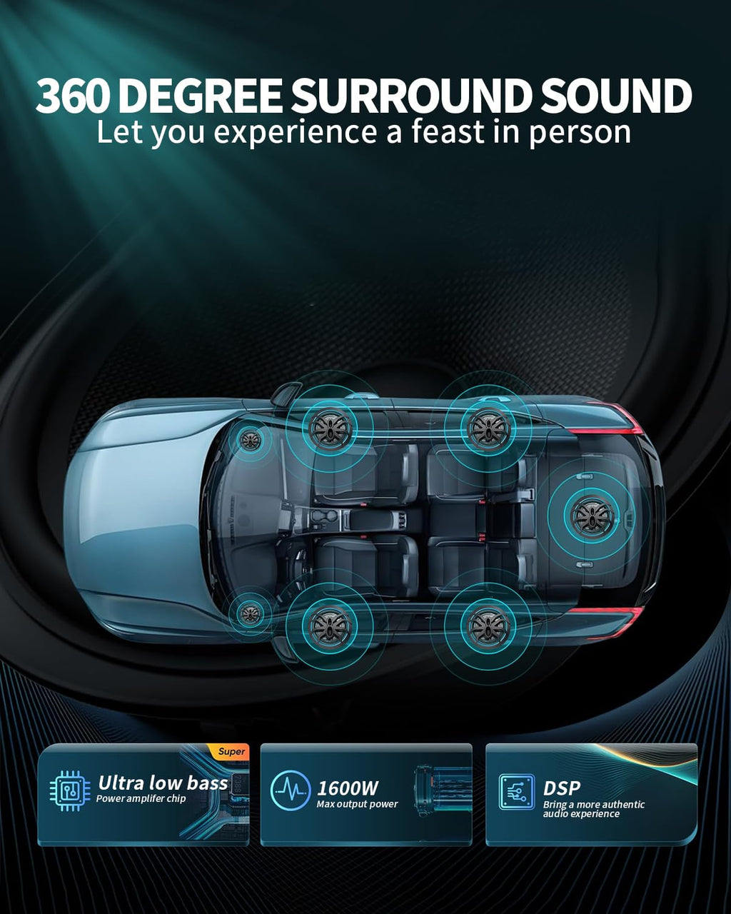 10" 1600W Slim Under Seat Powered Car Subwoofer W31658