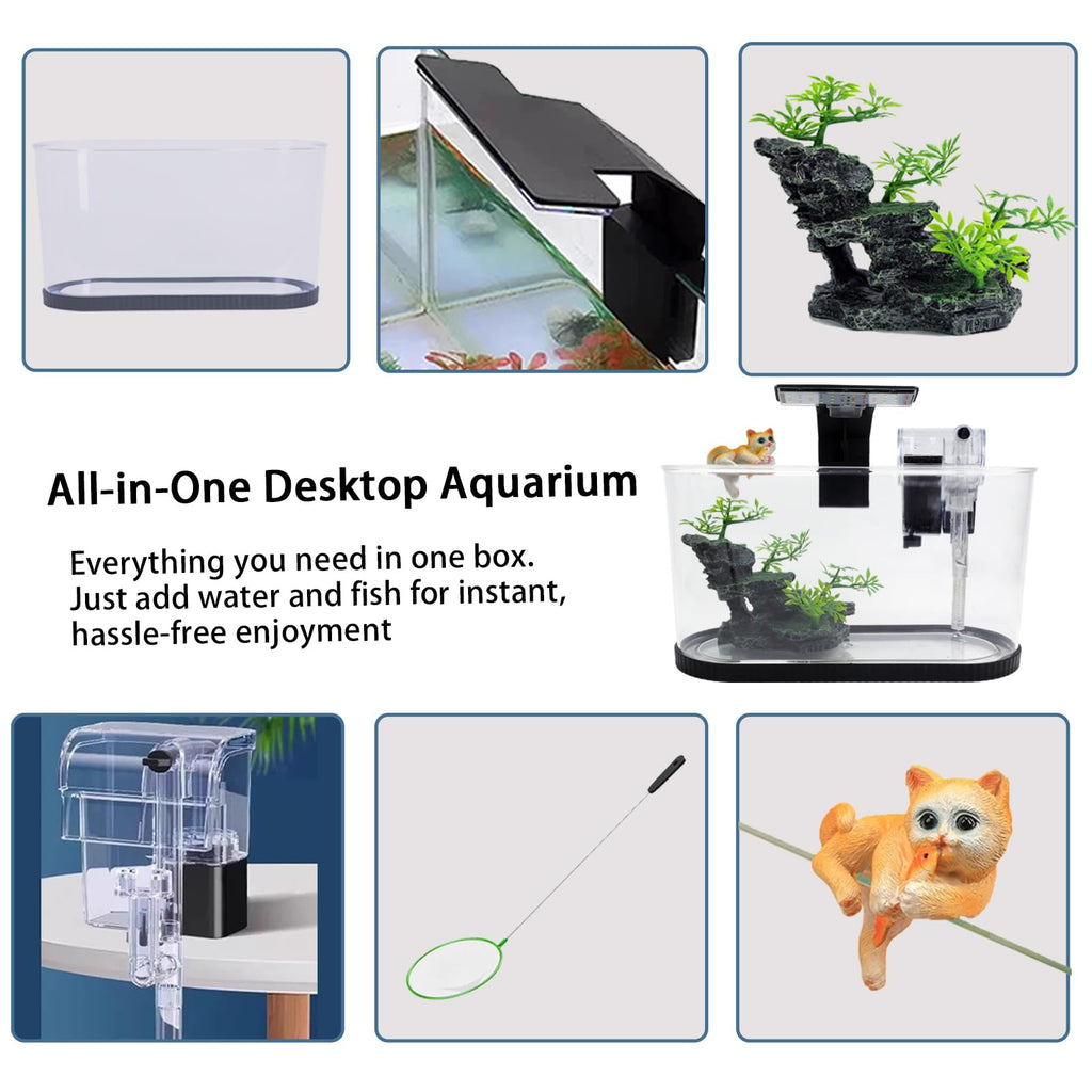 2 Gallon Fish Tank Kit with Filter and Light G68150