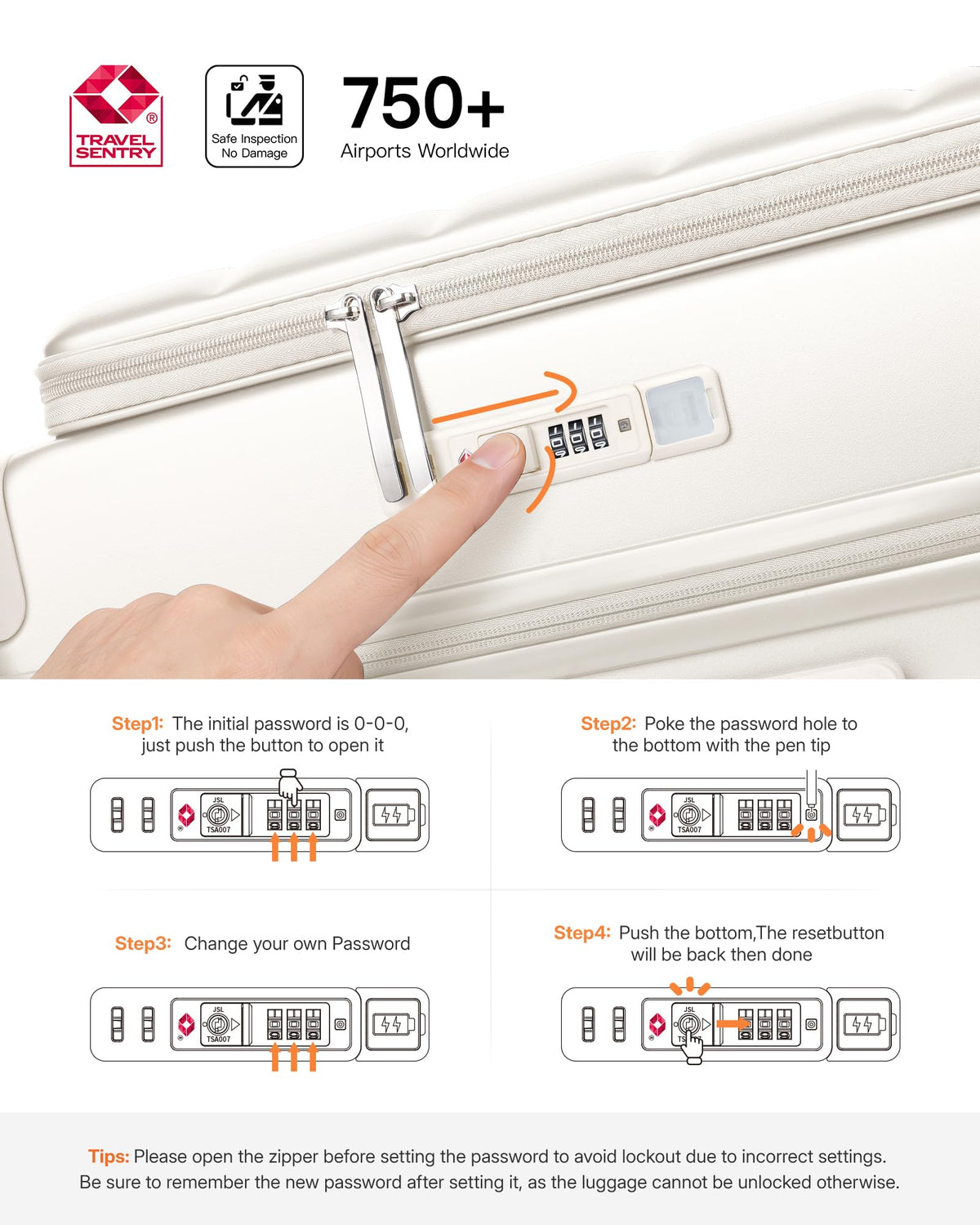 Expandable 20Inch Carry On Hardside Suitcase Milky White V728343