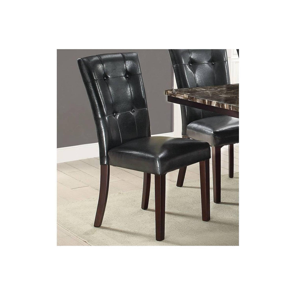 Black Faux Leather Tufted Parson Chairs Set of 2 P120