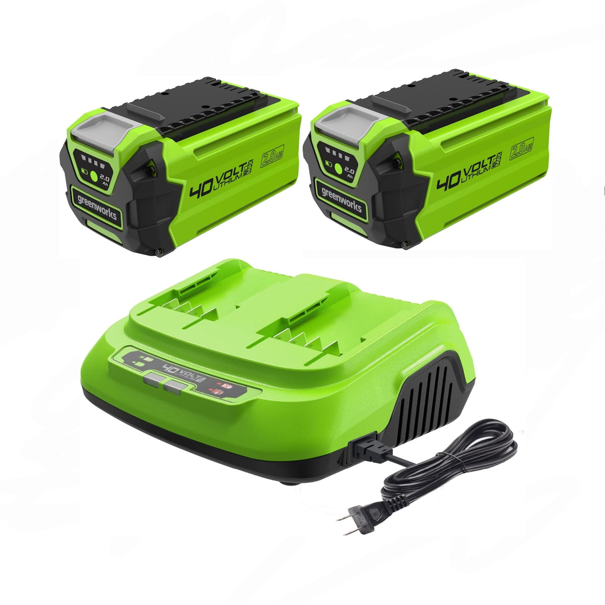 40V 2.0Ah Lithium-Ion Battery and Dual Port Rapid Charger Starter Kit E756024