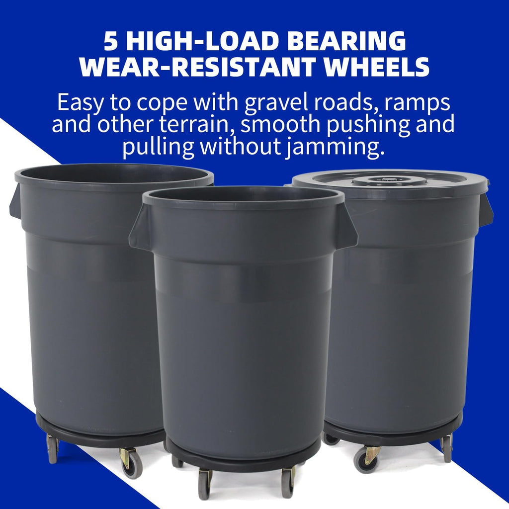 32 Gallon Grey Outdoor Trash Can with Lid and Wheels H34990