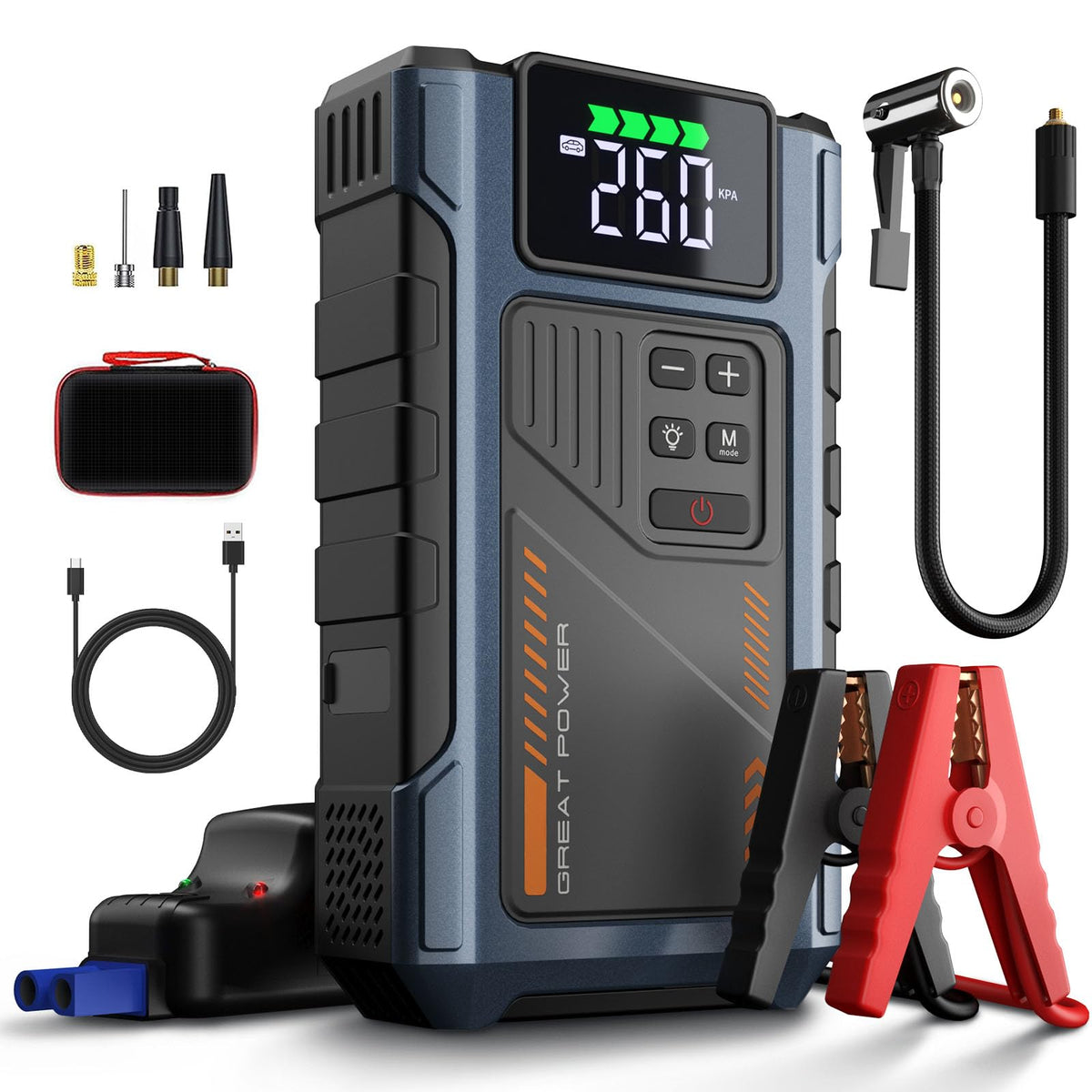 4500A 12V Jump Starter with Air Compressor 150PSI W296753