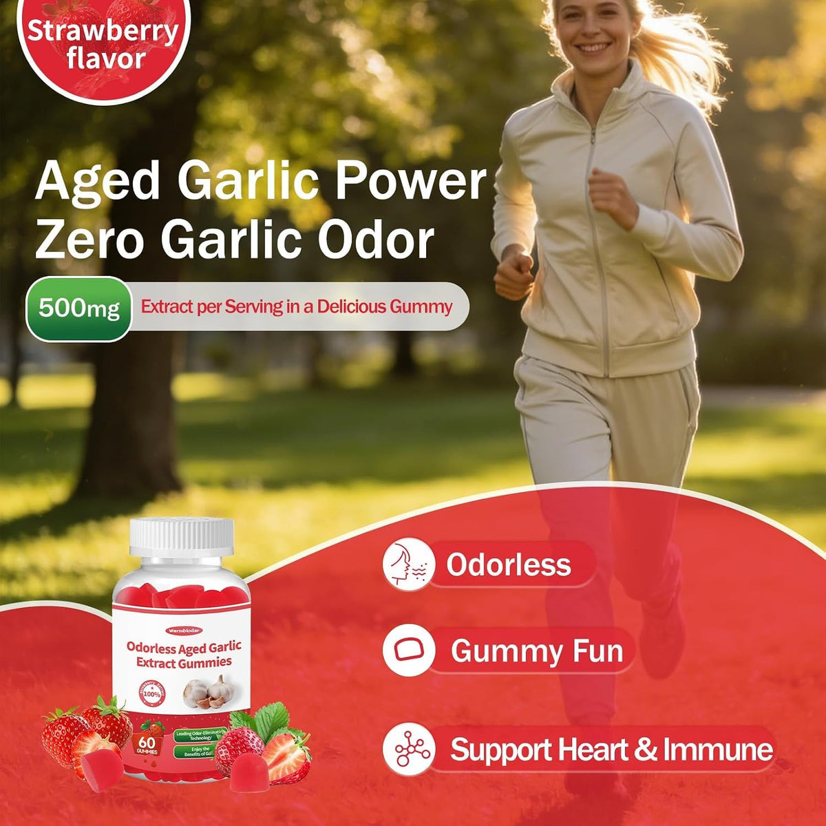 Aged Garlic Extract Gummies Strawberry Flavor L1008