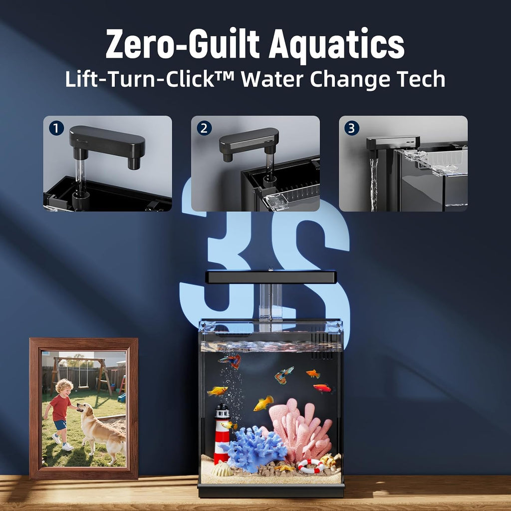2 Gallon All-in-One Aquarium Kit with Filtration & LED Light Z9149