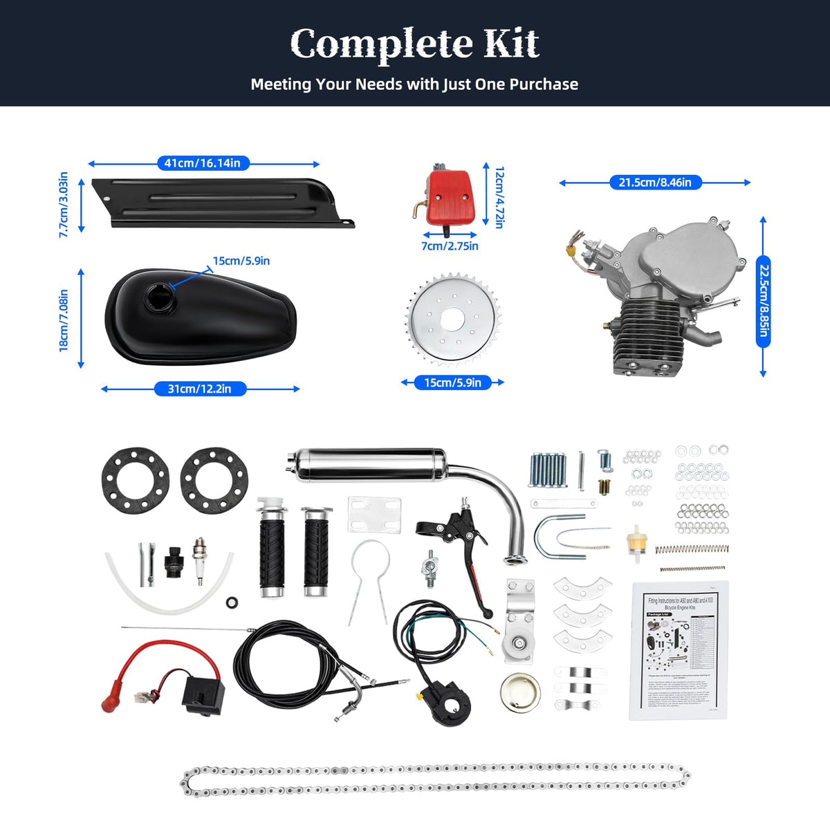 2 Stroke 100cc Bicycle Engine Kit J4968