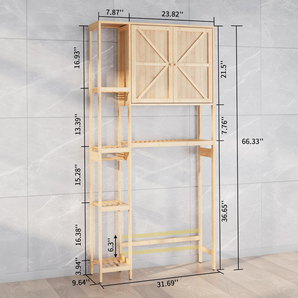 Bamboo Over-the-Toilet Storage Cabinet with Shelves Q892669