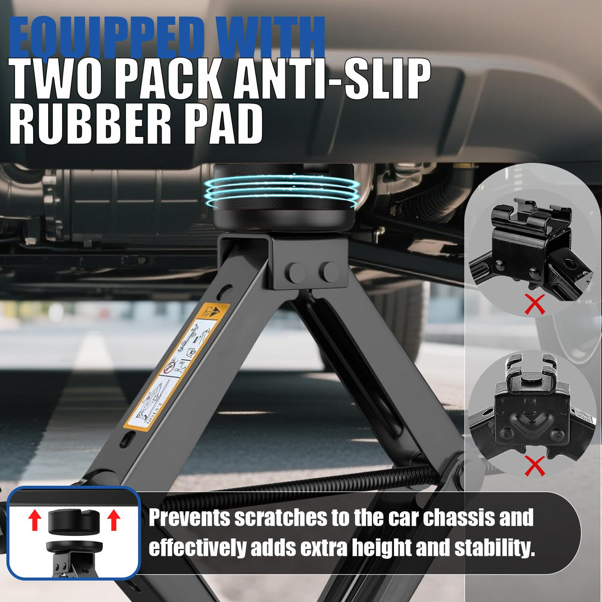3 Ton Scissor Jack with Rubber Jack Pad G335