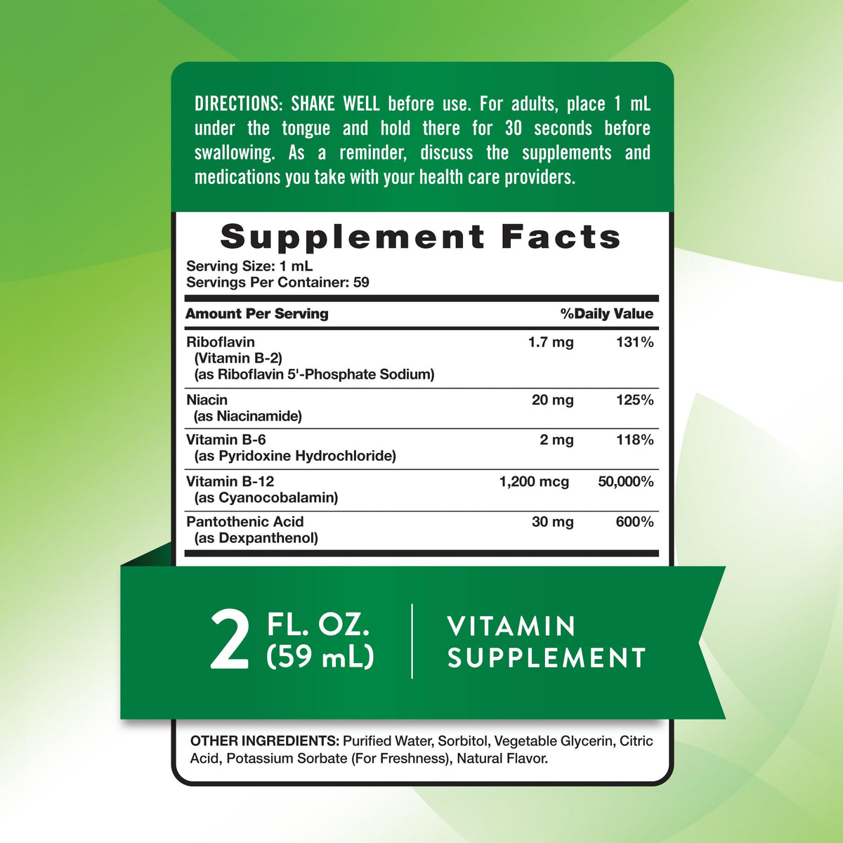Sublingual B Complex 2 Fluid Ounces P81881