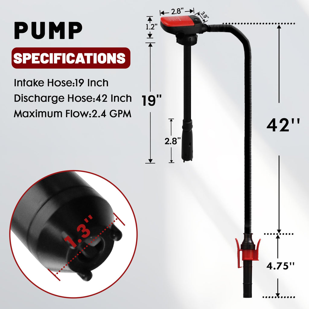 Battery Operated Fuel Transfer Pump with Automatic Stop Nozzle C57873