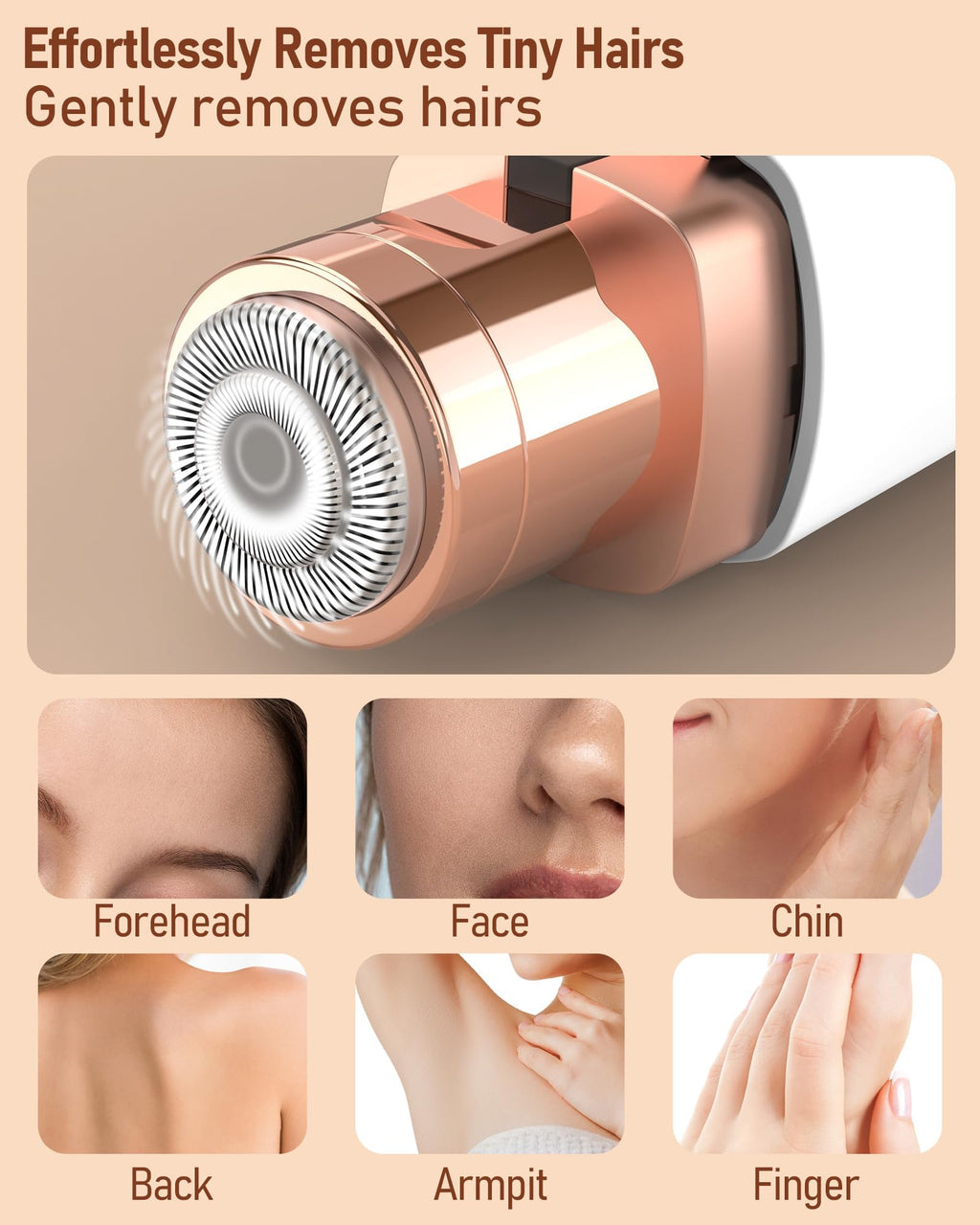2 in 1 Rechargeable Eyebrow Trimmer Facial Hair Remover with LED Light E5807