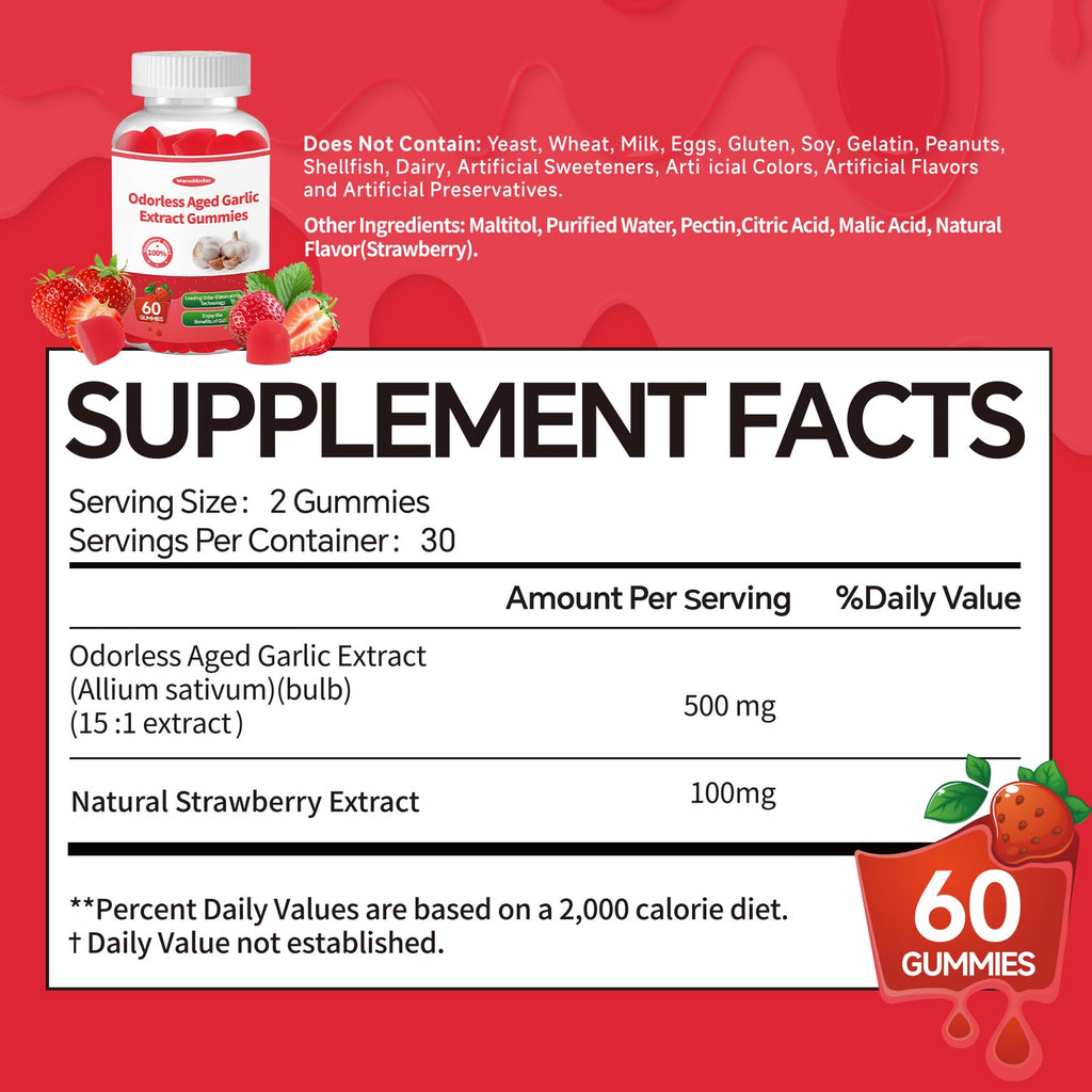Aged Garlic Extract Gummies Strawberry Flavor L1008