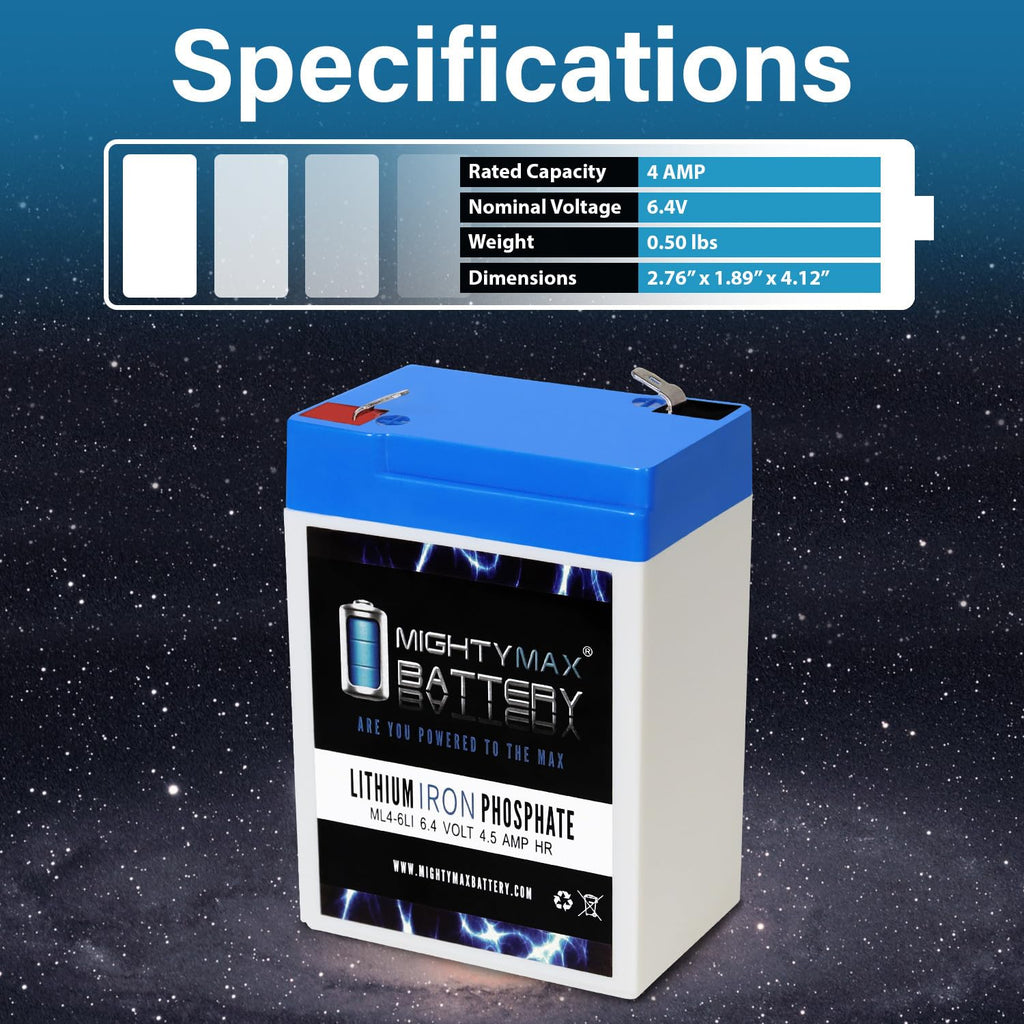 6V 4.5AH Lithium Replacement Battery O94987