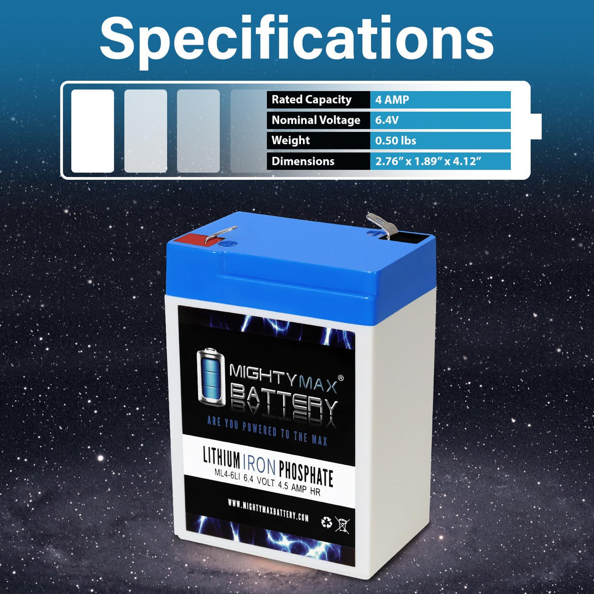 6V 4.5AH Lithium Replacement Battery O94987