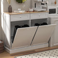 Double Tilt Out Trash Can Cabinet 2 X 13 Gallon with Storage V67509