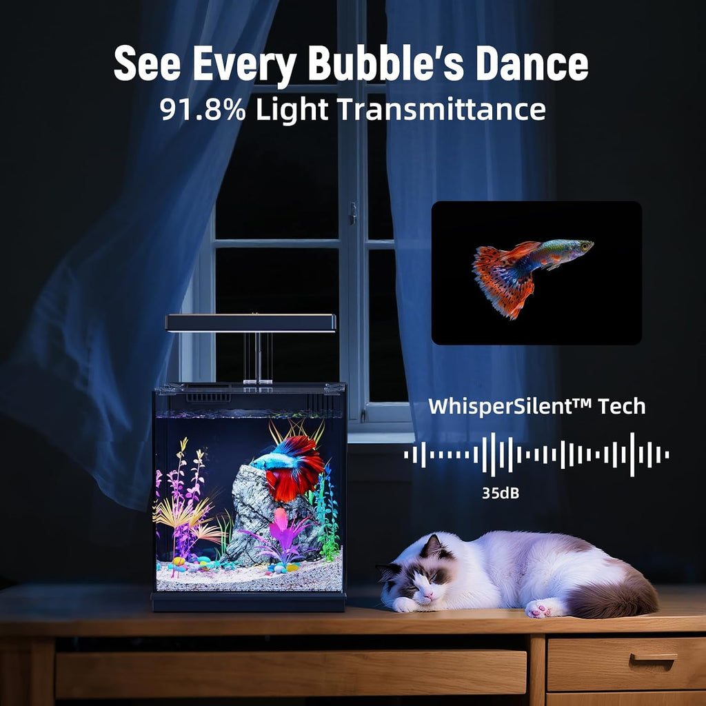 2 Gallon All-in-One Aquarium Kit with Filtration & LED Light Z9149