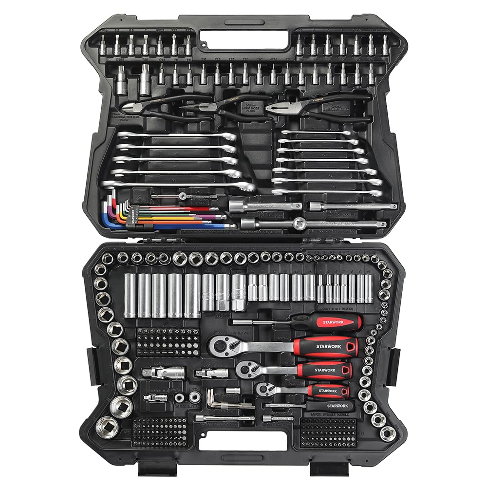 314-Piece Mechanics Tool Set and Socket Set, 1/4", 3/8", 1/2" Drive, Metric S70789