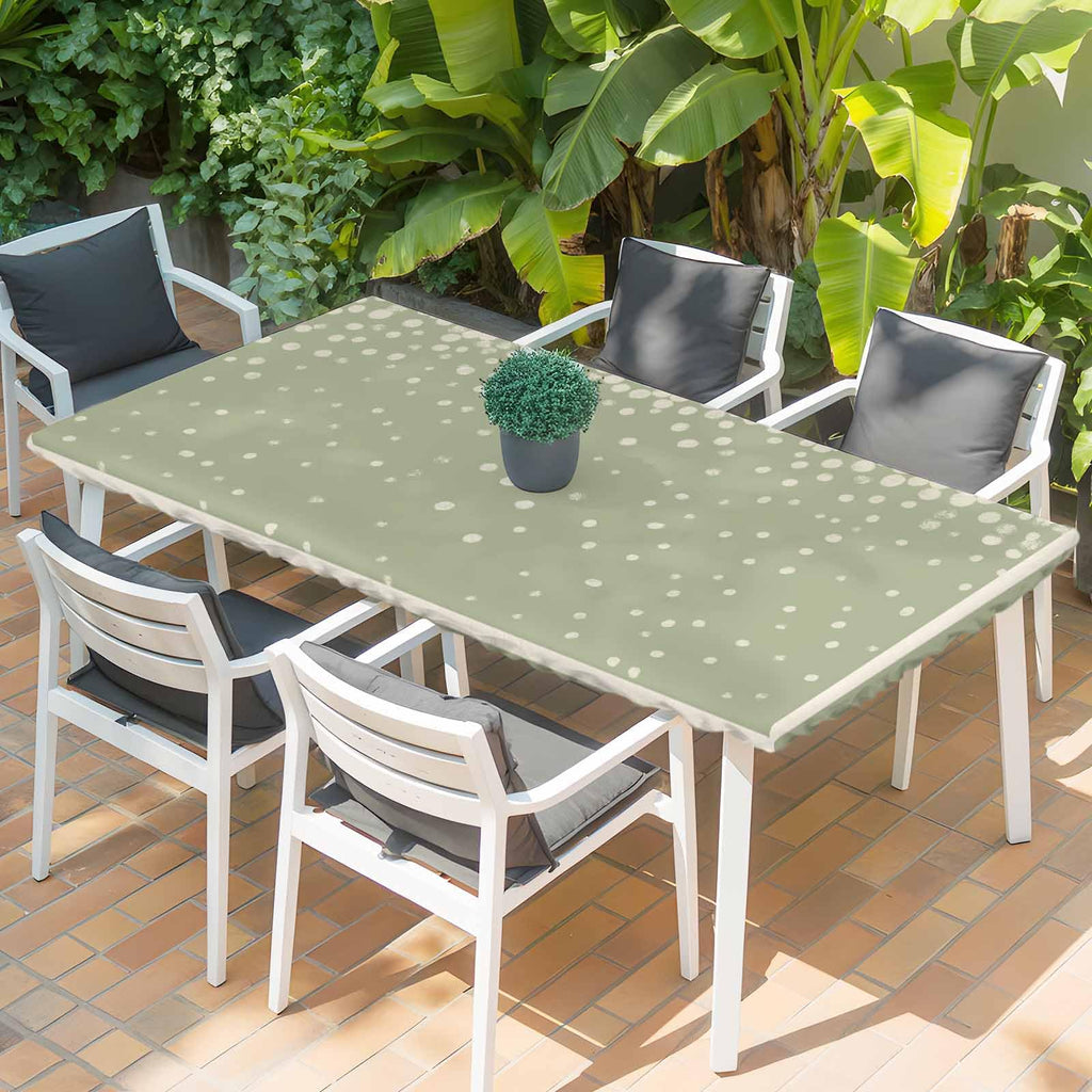 Cream Speckle Fitted Rectangle Tablecloth 32" x 72" A174