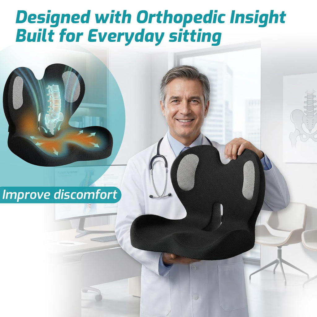 Ergonomic Seat Cushion & Lumbar Support Pillow J40330