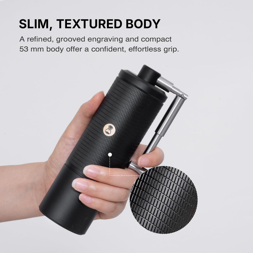 Manual Coffee Grinder with Conical Burr, Portable Hand Coffee Mill, Black E242