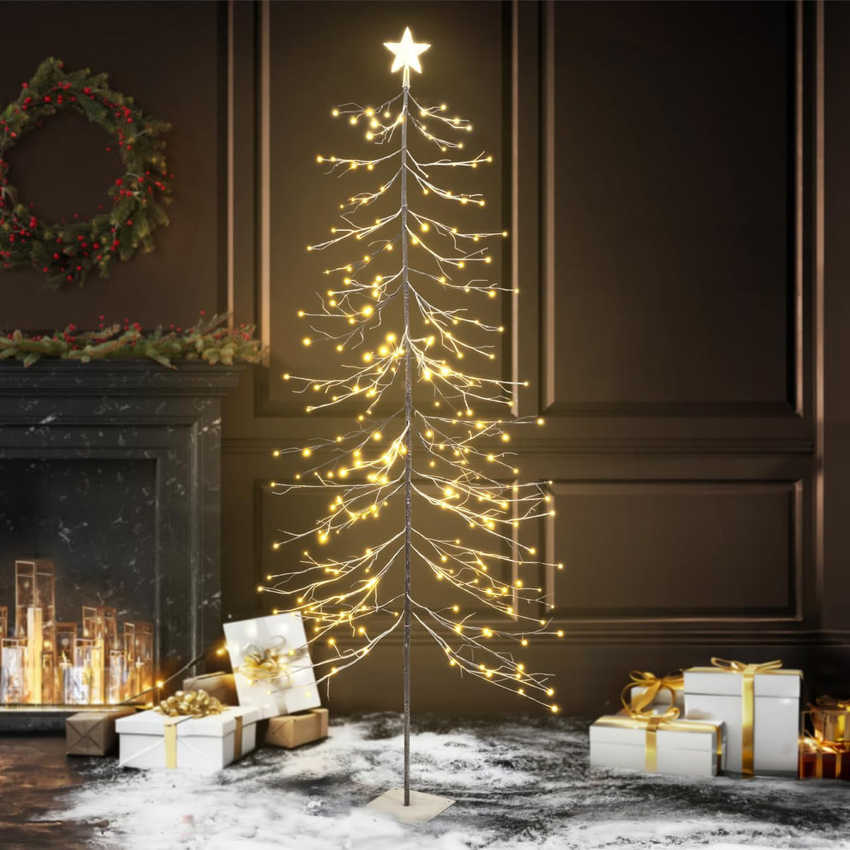 8 Ft Pre-Lit Twinkling Christmas Tree with Lights C864