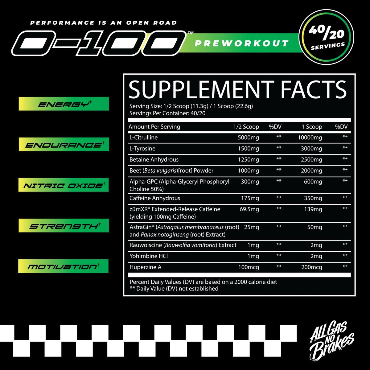 Citrus Tsunami Pre Workout Powder 40/20 Servings E775108