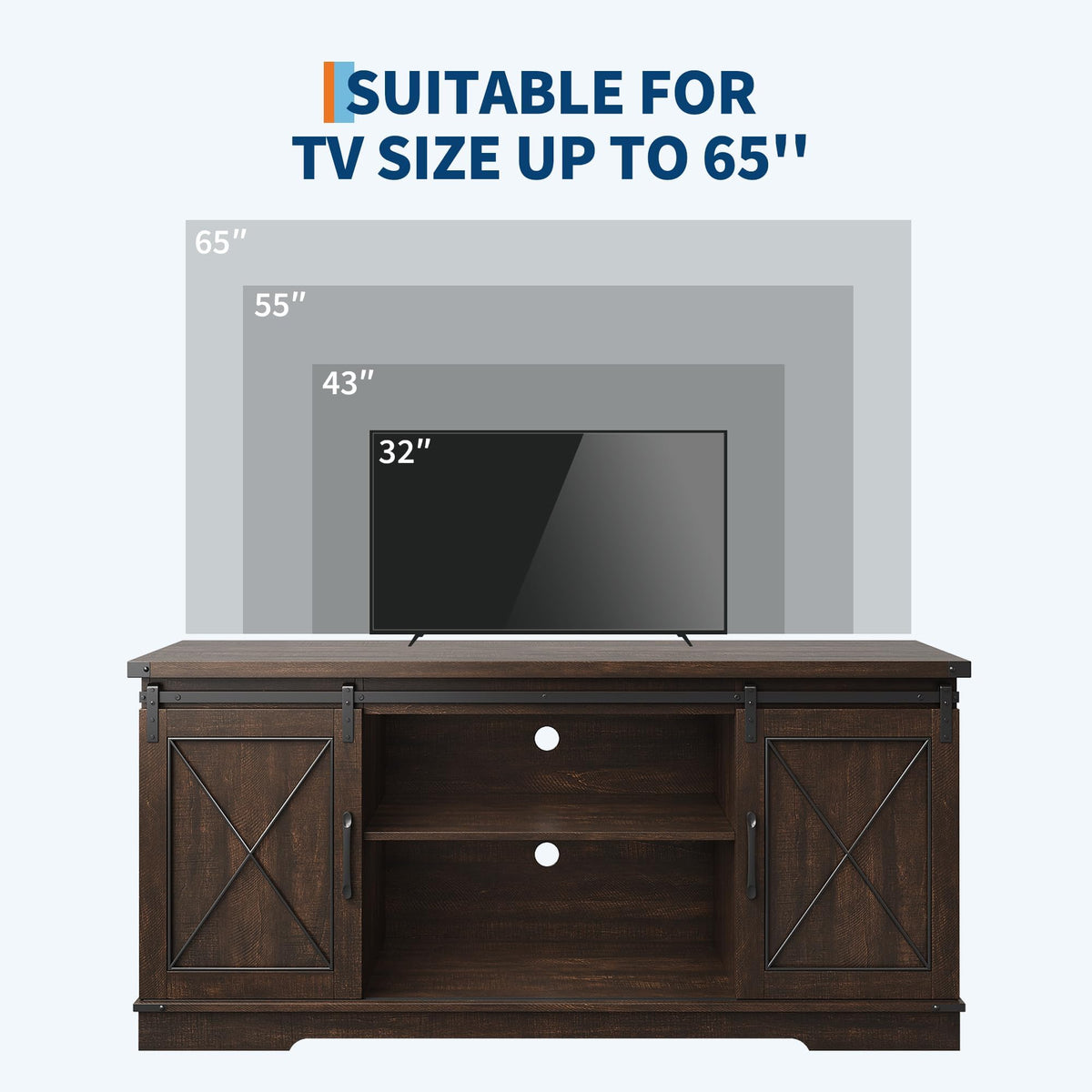 59" Brown Farmhouse TV Stand M3432