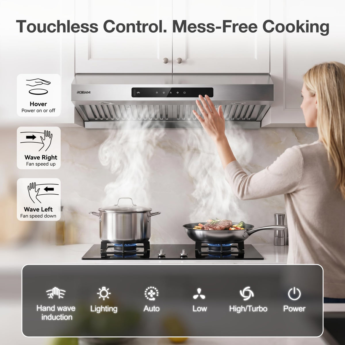 30 Inch 1000 CFM Under Cabinet Ducted Stainless Steel Range Hood O8654