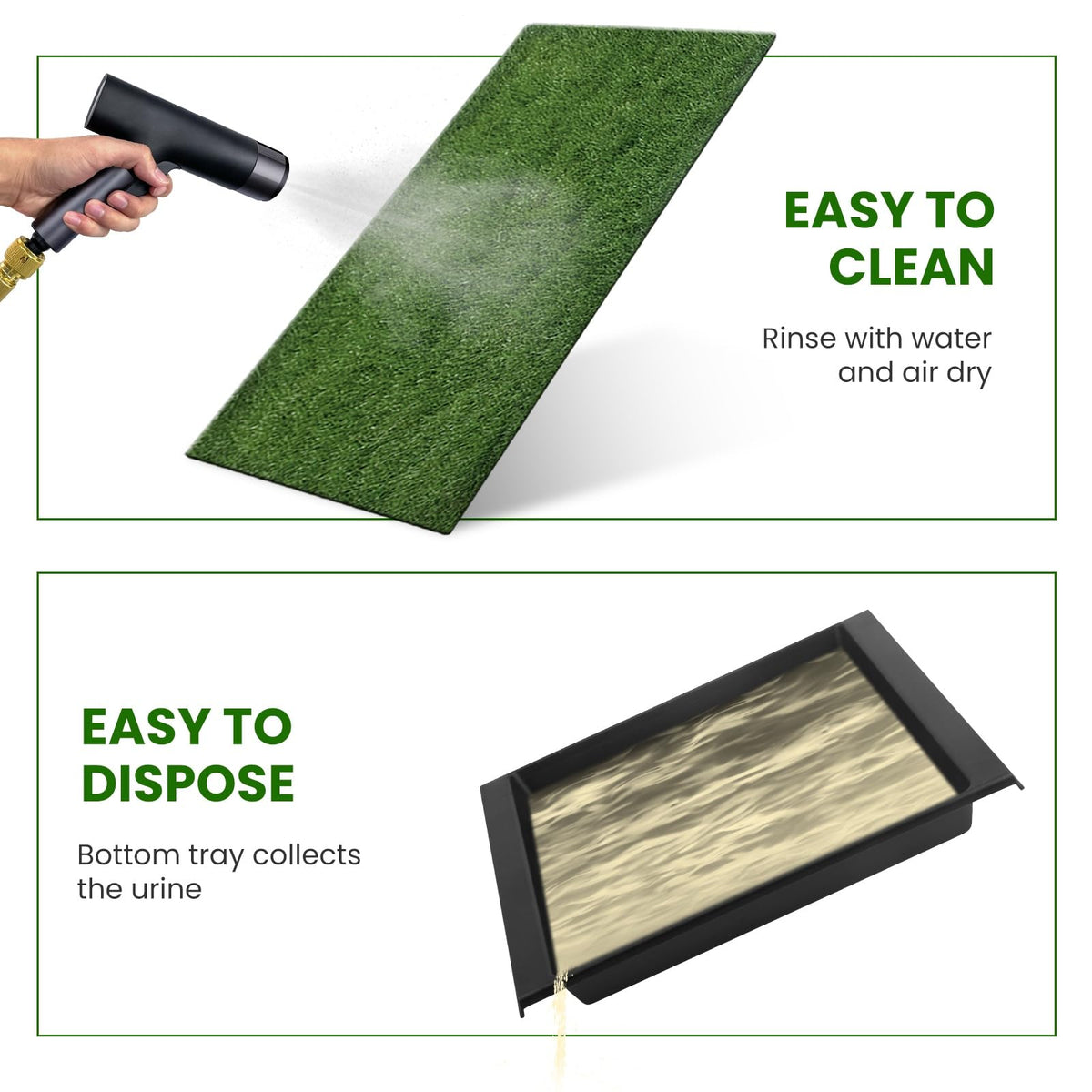 20 x 25 inches Washable Dog Grass Pee Pad with Tray X876