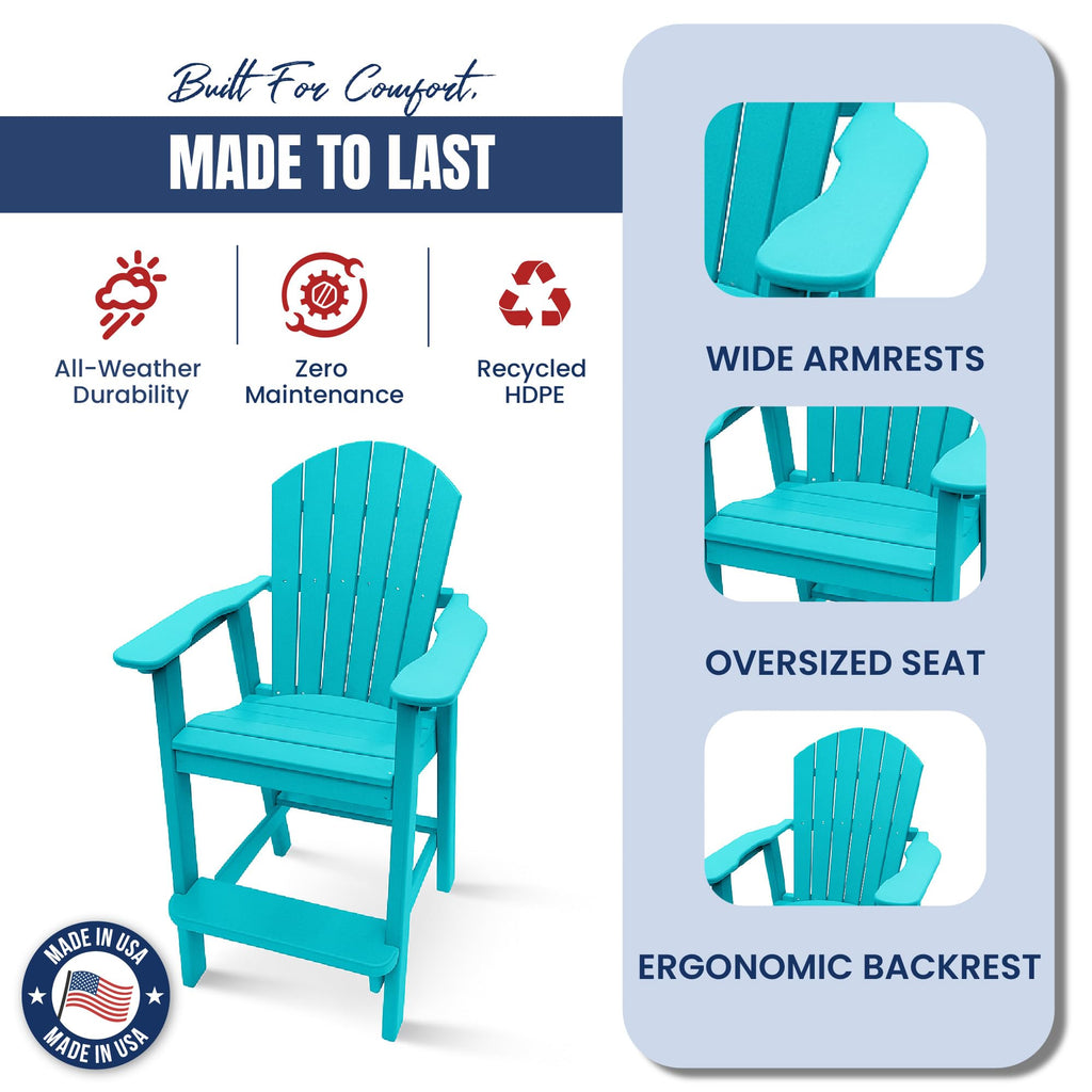 Teal HDPE Adirondack Chair J85082