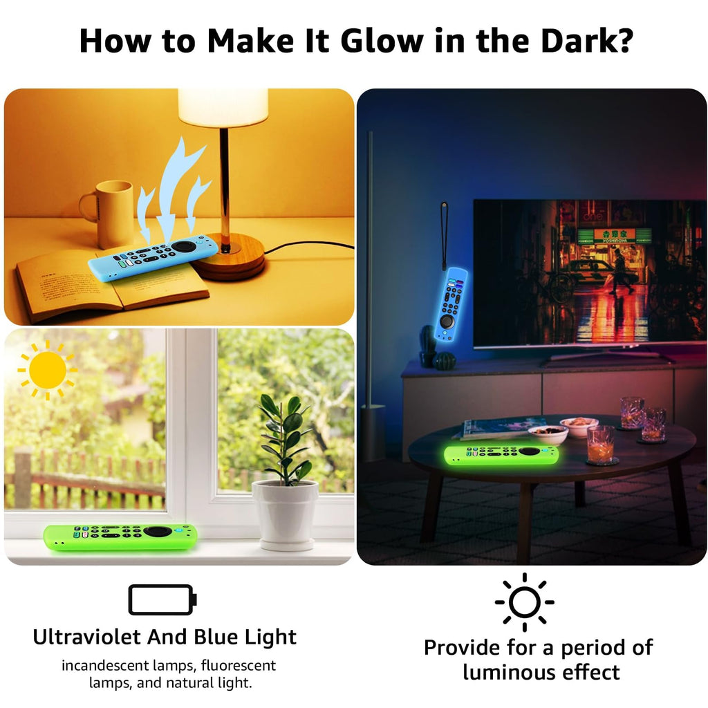 Silicone Remote Cover Glow in The Dark with Lanyard O388
