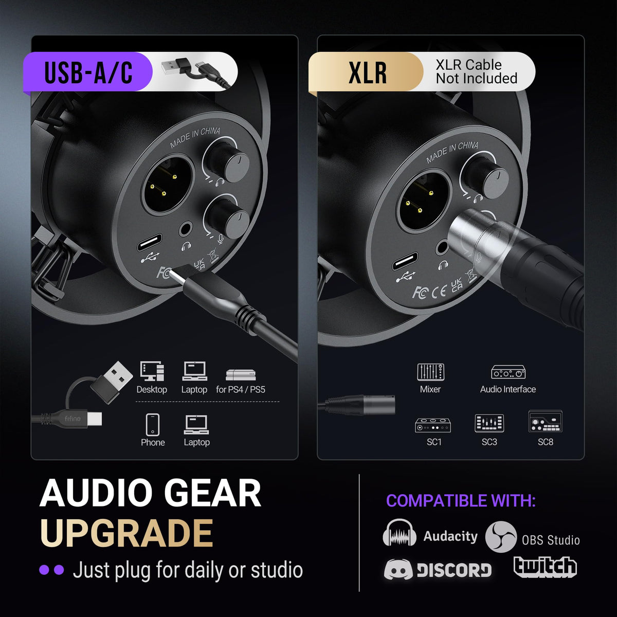 Dynamic XLR USB Microphone V629600