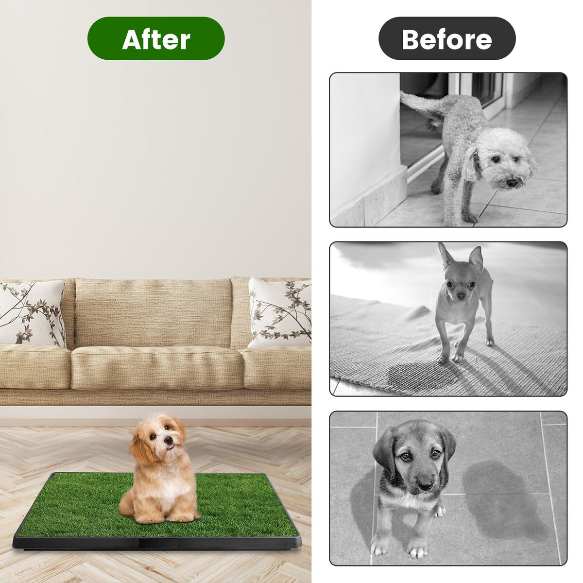 20 x 25 inches Washable Dog Grass Pee Pad with Tray X876