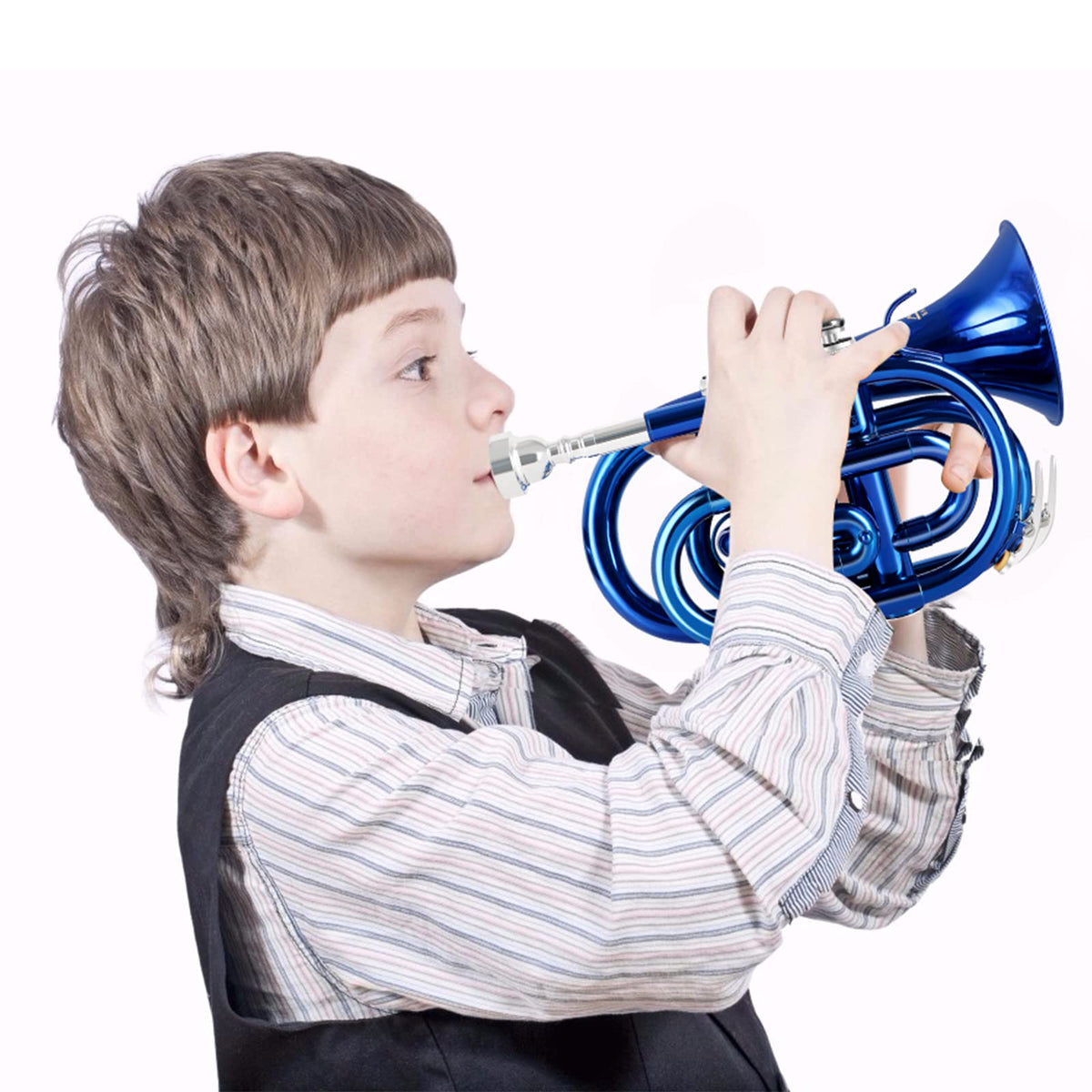 Bb Brass Pocket Trumpet with 7C Mouthpiece I2554