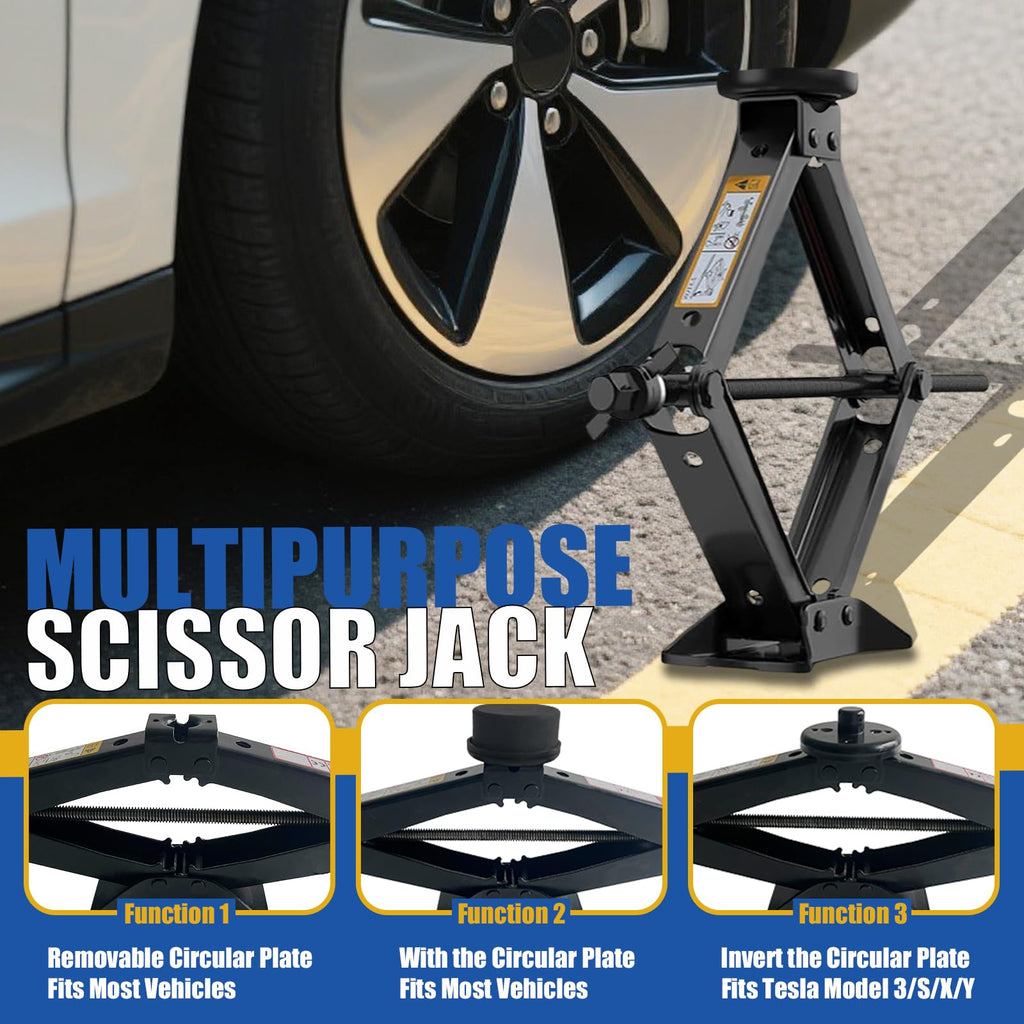 3 Ton Scissor Jack with Rubber Jack Pad G335