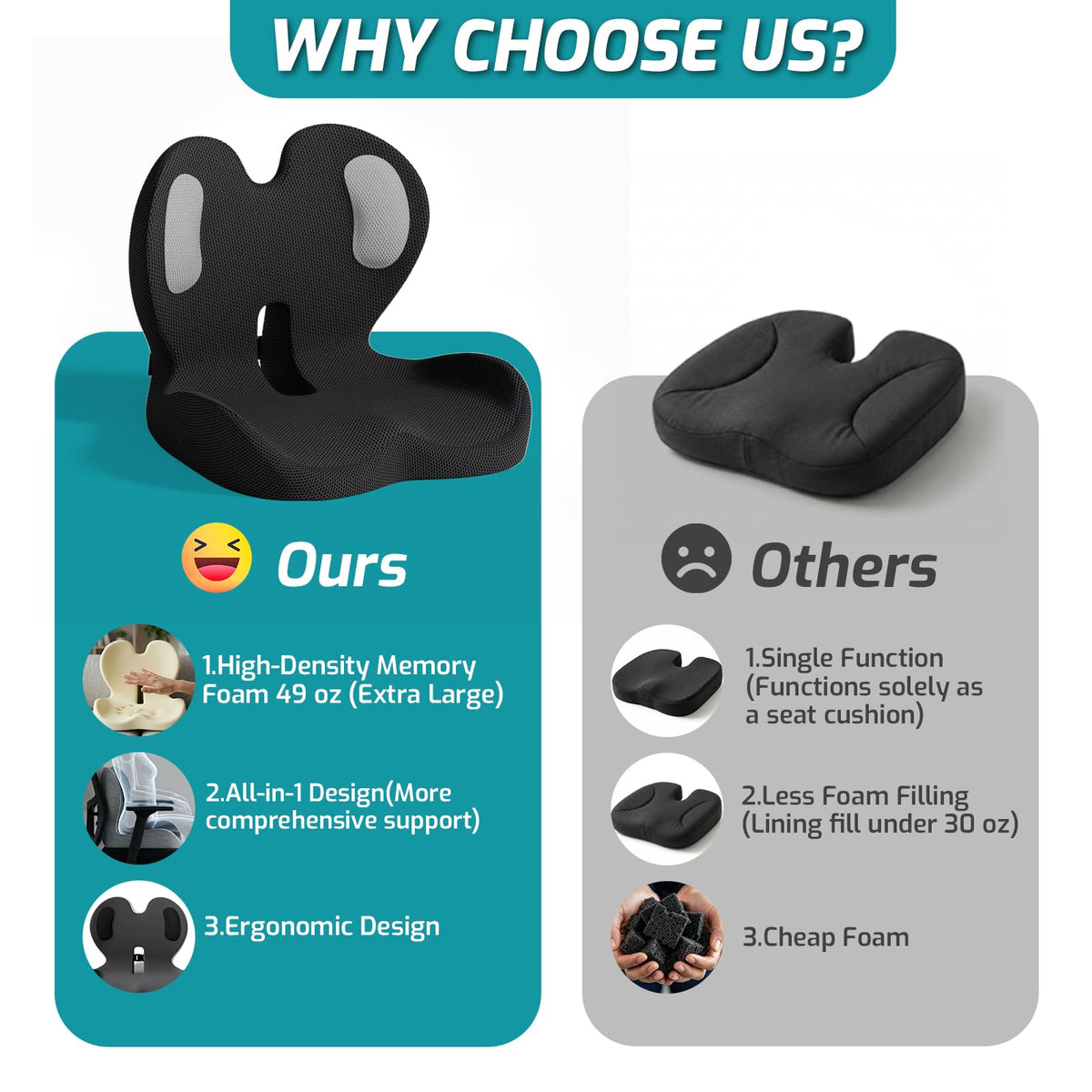 Ergonomic Seat Cushion & Lumbar Support Pillow J40330