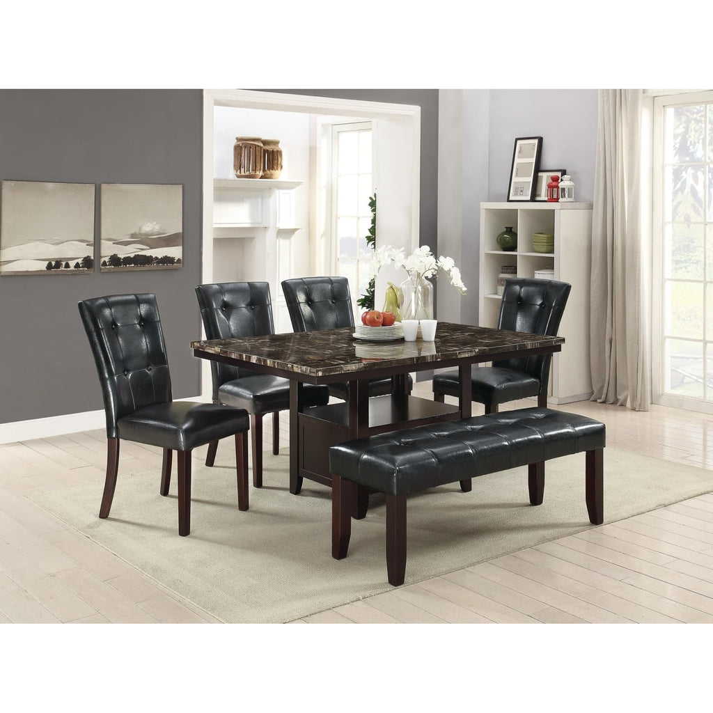 Black Faux Leather Tufted Parson Chairs Set of 2 P120