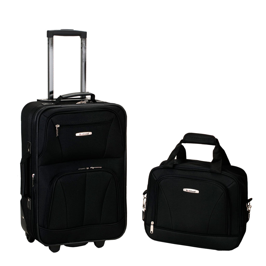 Expandable Softside Upright Luggage Set, Black, 2-Piece (14/19) M26889