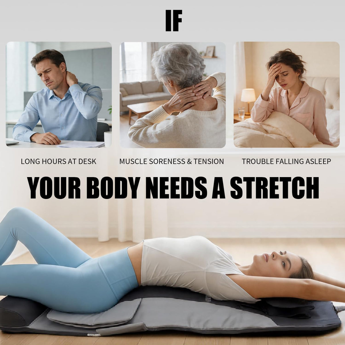 Foldable Full Body Stretching Massage Mat with Airbags Y750