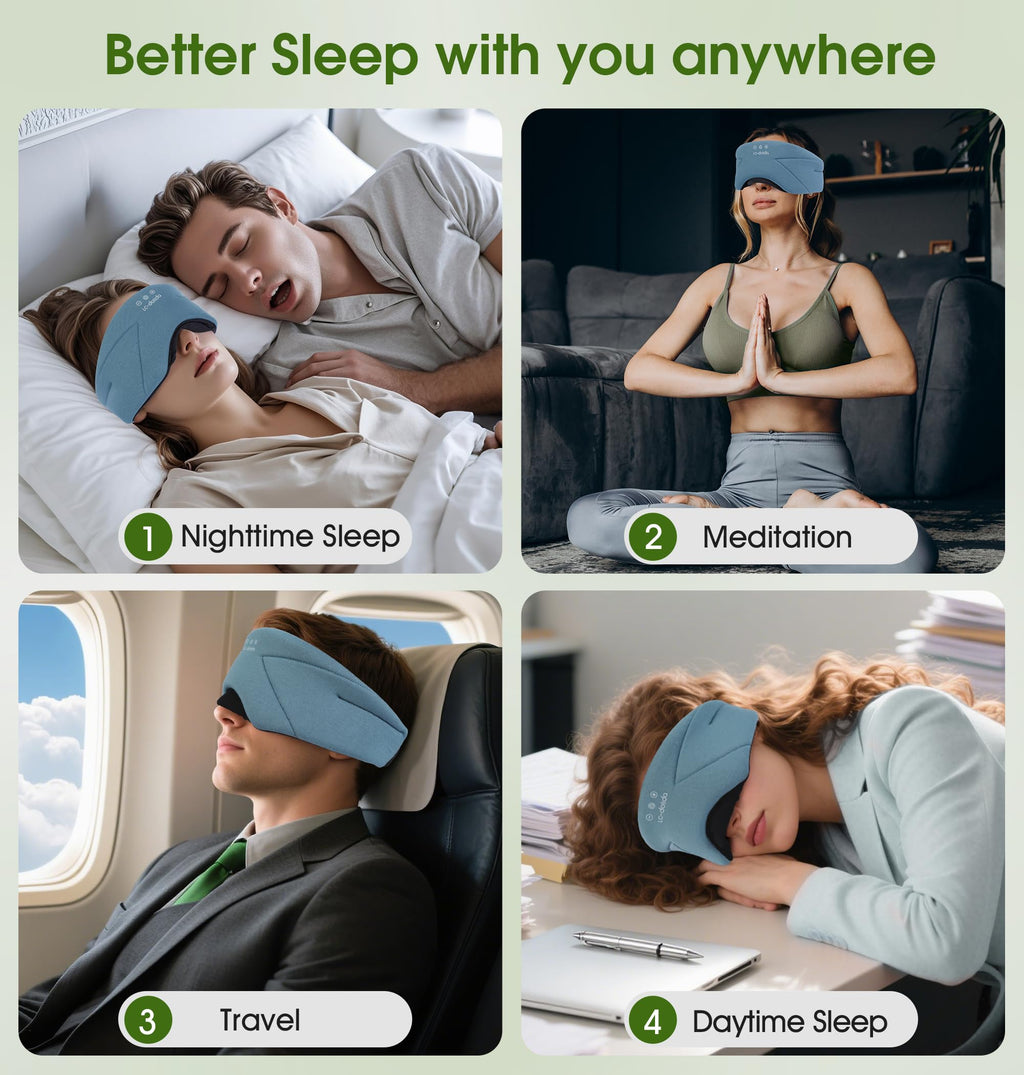 Soft Bamboo Cotton Bluetooth Sleep Mask with Headphones V596