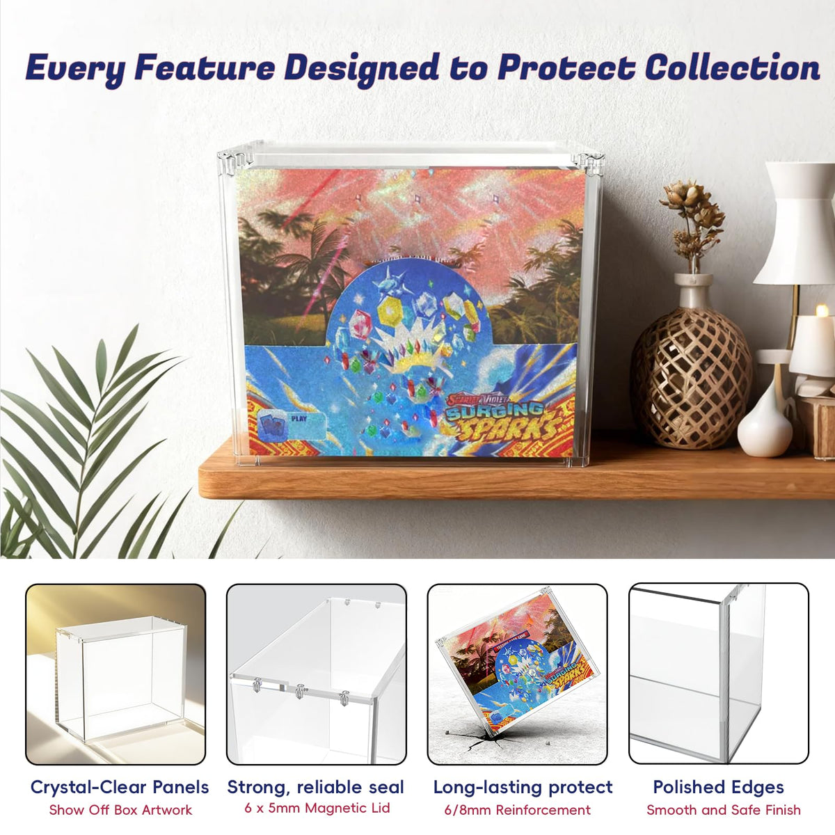 Clear Acrylic Booster Box Case with Magnetic Lid D433934