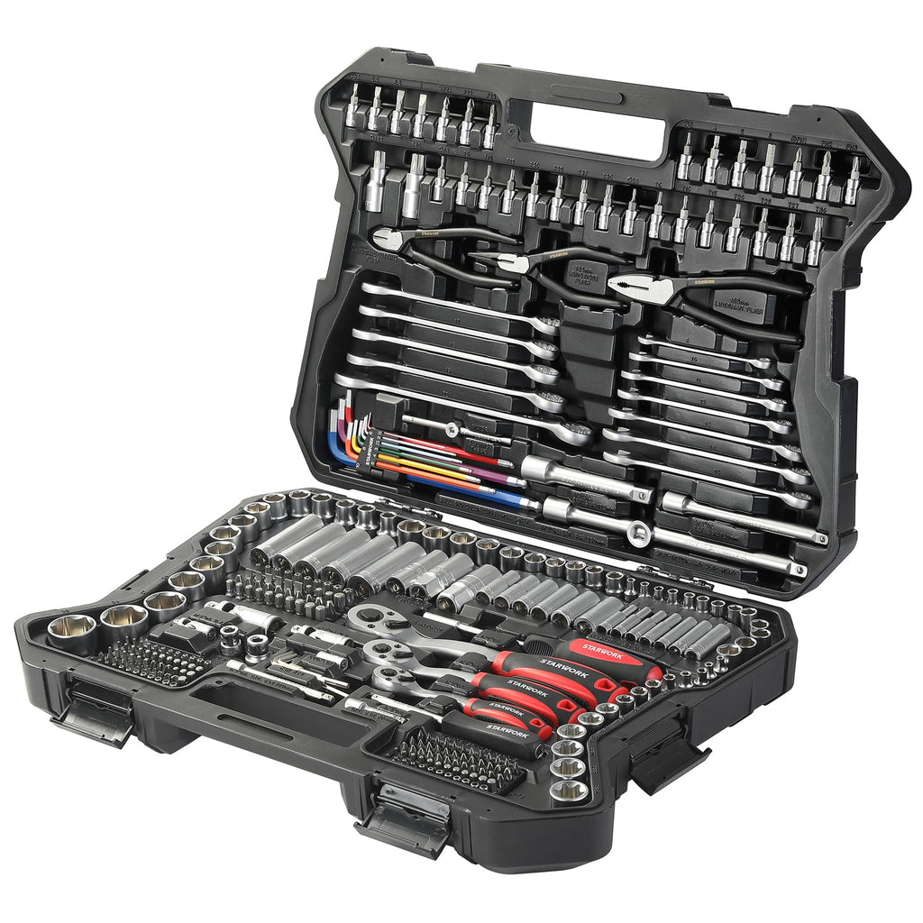 314-Piece Mechanics Tool Set and Socket Set, 1/4", 3/8", 1/2" Drive, Metric S70789