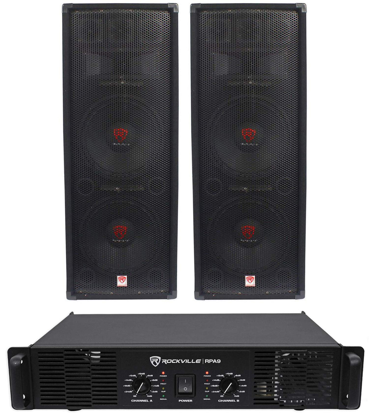 12" 2000W DJ PA Speaker Pair with Amplifier Y403087