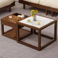 Square Two-Piece Coffee Table Set with Hidden Drawer Storage S2508