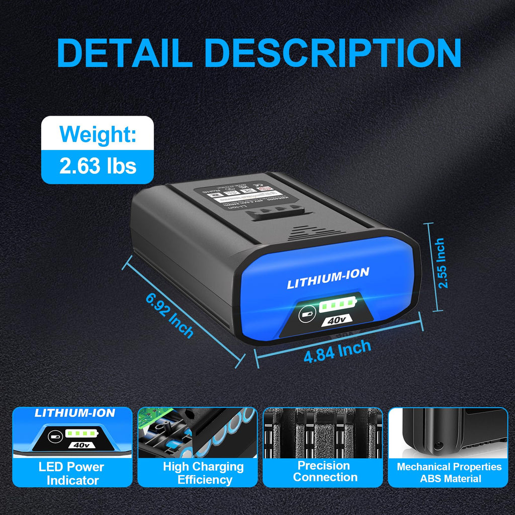 40V 6.0Ah Lithium-Ion Battery H131894