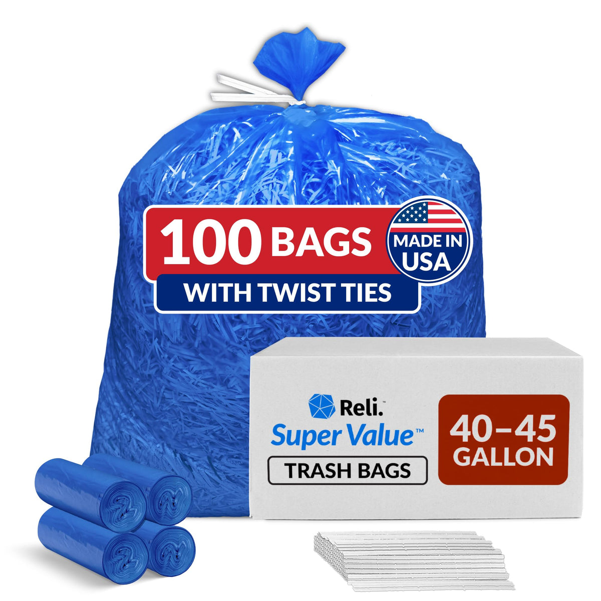40-45 Gallon Heavy Duty Trash Bags V3707